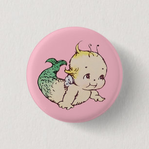 Rundes Meerjungfrau Kewpie Knopf-Button Button
