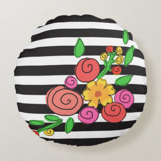 rundes mit Blumenkissen der modernen Streifen Kissen