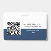 Rundes Mitarbeiterfoto, QR-Code, Logo, Name Ausweis (Rückseite)