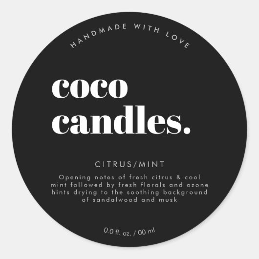 Rundes, modernes Kerzensiegel Runder Aufkleber (Vorderseite)