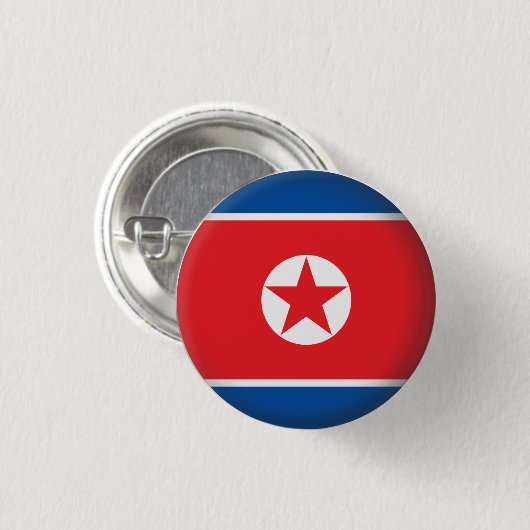Rundes Nordkorea Button (Vorne & Hinten)