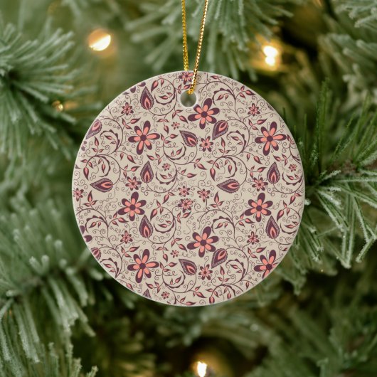 Rundes Ornament mit einem beigen Hintergrund (Baum)