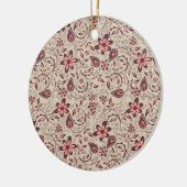 Rundes Ornament mit einem beigen Hintergrund (Links)