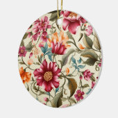 Rundes Ornament mit einem lebendigen Blumenmuster  (Links)