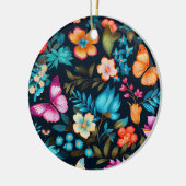 Rundes Ornament mit lebendigem Blumendesign  (Links)
