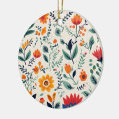 Rundes Ornament mit lebendigem Blumenmuster (Links)