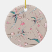 Rundes Ornament mit zartem Blumendesign (Hinten)