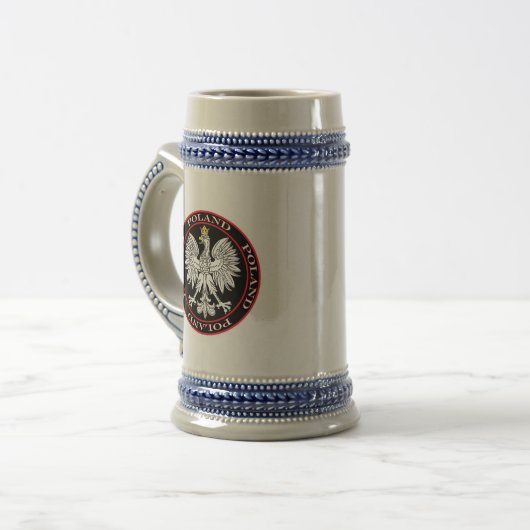 Rundes polnisches Eagle Bierglas (Vorderseite Links)