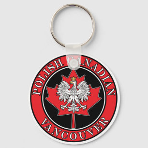 Rundes polnisches kanadisches Blatt Vancouvers Schlüsselanhänger