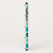 Rundes Quadrat-Muster-Blau Case-Mate iPhone Hülle (Hinten/Links)