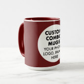 Rundes Rahmenfoto-Logo Große Marine Custom Combo Tasse (Vorderseite Links)