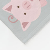 Rundes rosa Schwein-Muster Fleecedecke (Ecke)