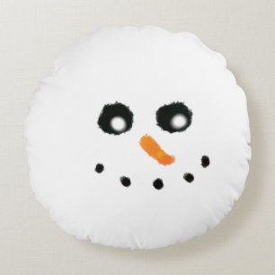 Rundes Schneemanngesichtskissen Kissen