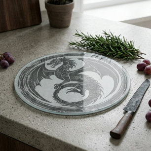 Rundes Schneidbrett Drache Fantasy Mittelalterlich Schneidebrett