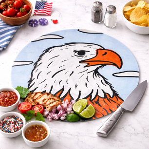 Rundes Schneidbrett Majestätischer Weißkopfseeadle Schneidebrett
