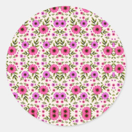 Rundes Sticker-Design mit leuchtendem Rosa  Runder Aufkleber