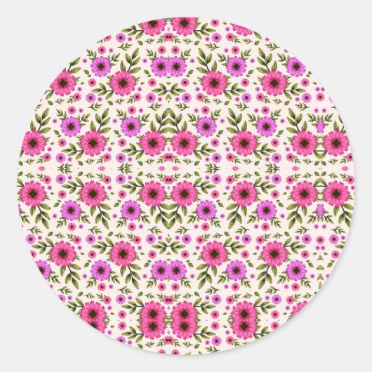 Rundes Sticker-Design mit leuchtendem Rosa Runder Aufkleber (Vorderseite)