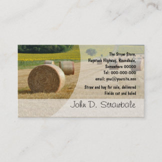 Rundes Stroh emballiert Visitenkarte