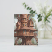 Rundes viktorianisches Baumhaus Postkarte (Stehend Vorderseite)