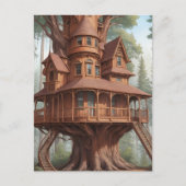 Rundes viktorianisches Baumhaus Postkarte (Vorderseite)