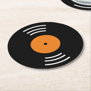 Rundes Vinyl-Musik-Schallplatten-Papierset für Unt Runder Pappuntersetzer