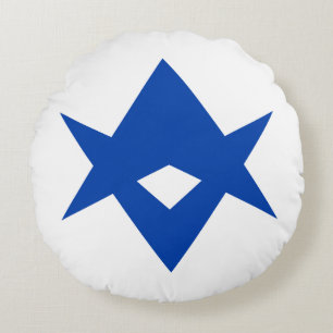Rundes Wurfkissen mit der Flagge von Toyota City Kissen