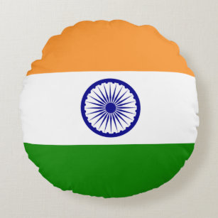 Rundes Wurfs-Kissen mit Flagge von Indien Rundes Kissen