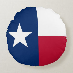 Rundes Wurfs-Kissen mit Flagge von Texas Rundes Kissen
