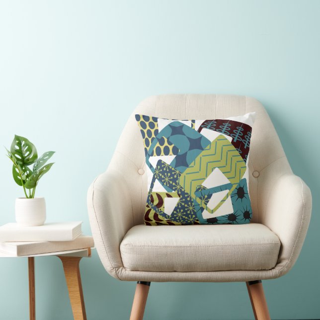 Rundete moderne Rechtecke aus dem Mittelalter Kissen (Stuhl )