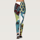 Rundete moderne Rechtecke aus dem Mittelalter Leggings (Rückseite)