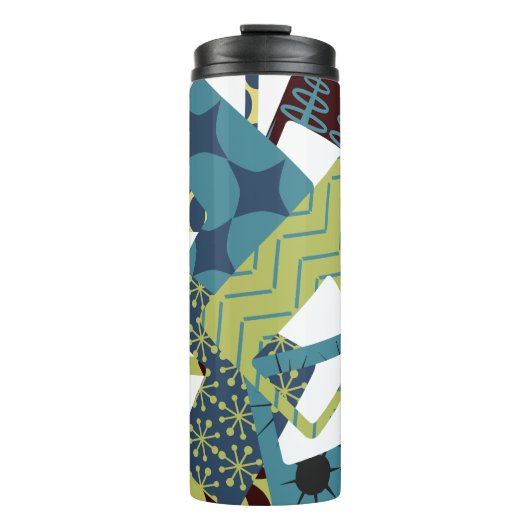 Rundete moderne Rechtecke aus dem Mittelalter Thermosbecher (Vorderseite)