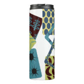 Rundete moderne Rechtecke aus dem Mittelalter Thermosbecher (Rückseite)