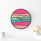 Rundfarbe Abstrakt 160422(03) Große Uhr (Zuhause)