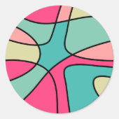 Rundfarbe Abstrakt 160422(04) Runder Aufkleber (Vorderseite)