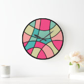 Rundfarbe Abstrakt 160422(07) Große Wanduhr (Zuhause)