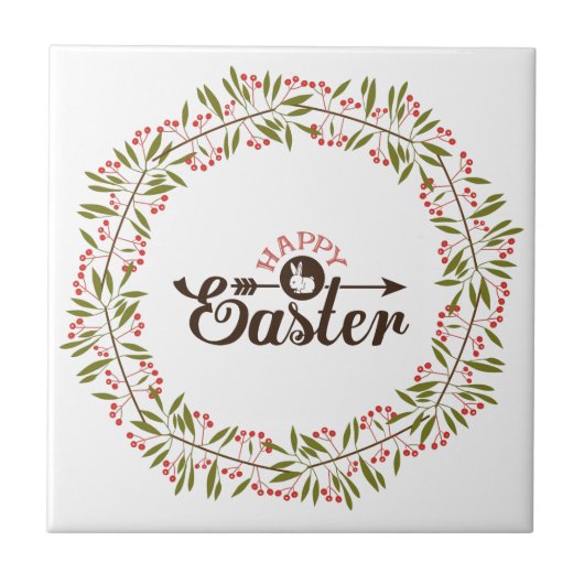 Rundfarbener Kranz mit brauner Sonne Fliese (Vorderseite)