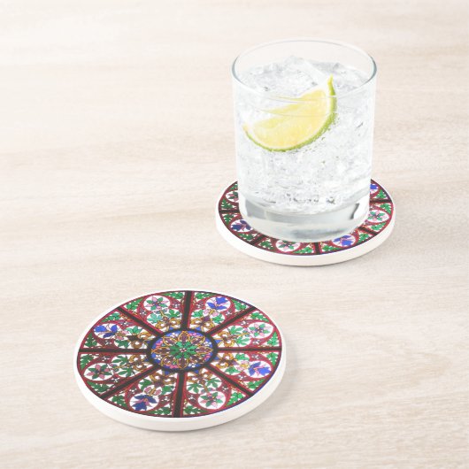 Rundfenster der Kirche aus festem Glas Untersetzer (Seite)