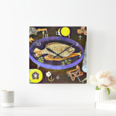 Rundfisch Quadratische Wanduhr (Zuhause)