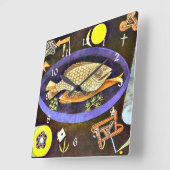 Rundfisch Quadratische Wanduhr (Winkel)