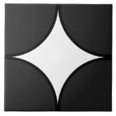 Rundflimmern aus schwarzem und weißem Viertel Fliese (Vorderseite)