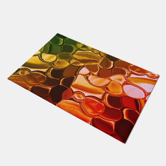 Rundformen, die von rot zu grün übergehen fußmatte (Schrägansicht)