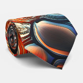 Rundförmige Formen in gebranntem Zyan und Orange Krawatte (Gerollt)