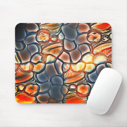 Rundförmige Formen in gebranntem Zyan und Orange Mousepad (Mit Mouse)