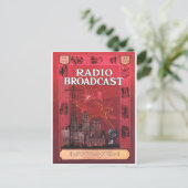 Rundfunkübertragung-Rot Postkarte (Stehend Vorderseite)