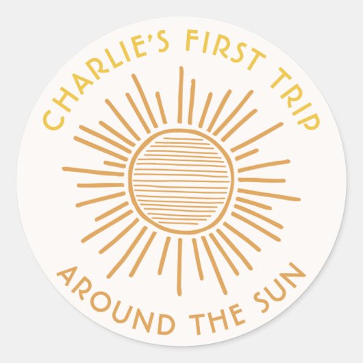 Rundgang um den Sonnenaufkleber | Boho Sun Party Runder Aufkleber (Vorderseite)