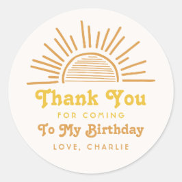 Rundgang um den Sonnenaufkleber | Sun Vielen Dank Runder Aufkleber