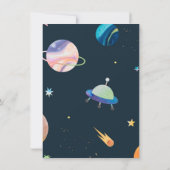 Rundgang um die Sonne | Weltraumjunge Geburtstag Einladung (Rückseite)