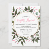 Rundgeblümte Wasserfarbe Osterbrunch Ei Jagen Einladung (Vorderseite)