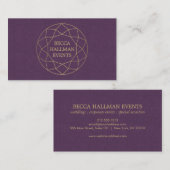 Rundgeometrisches Edelsteinlogo Gold/Lila Visitenkarte (Vorne/Hinten)