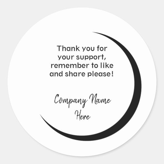 Rundglänzender Aufkleber mit Halbmond (Vorderseite)